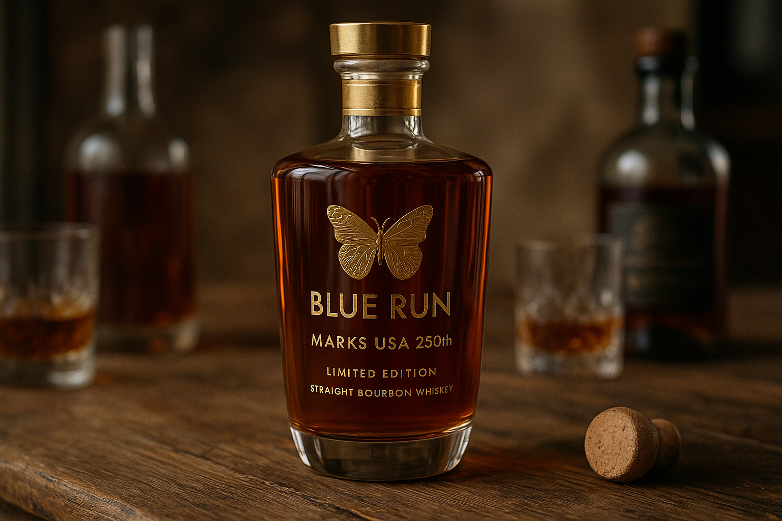 Blue Run Marks USA 250th with Limited Gold-Ink Bourbon Bottle